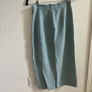Willi Smith Sky Blue Linen-Blend Skirt